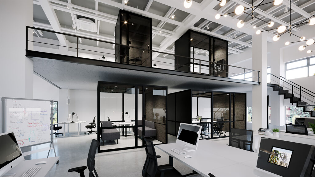 Planeka helpt je bij het ontwerp en inrichting van je modulair kantoor - Je kunt gebruik maken van aparte units voor een moderne kantoorinrichting. 