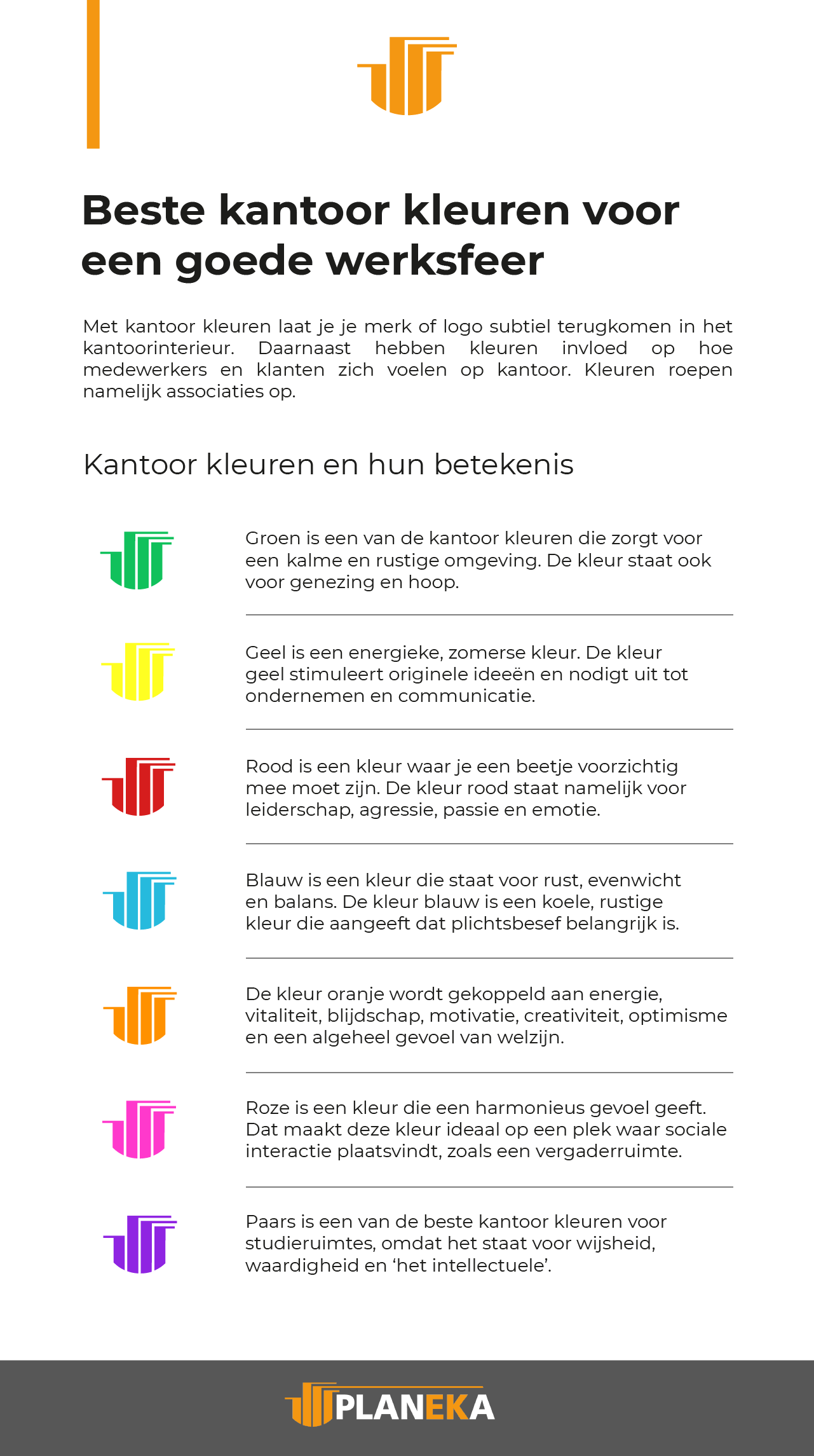 Kantoor kleuren infographic