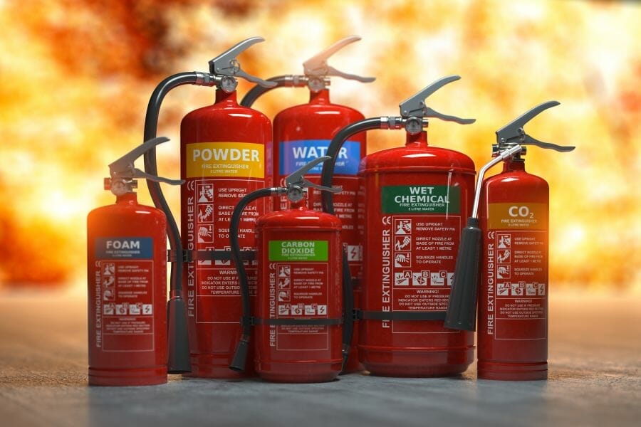 Verschillende soorten brandblussers voor brandpreventie maatregelen